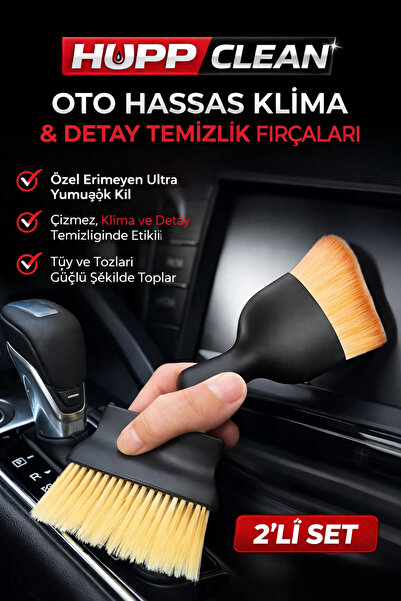 M.Y. TASO 2’li Set Oto Hassas Klima & Detay Temizlik Fırçası – Çizmez Ultra Y...