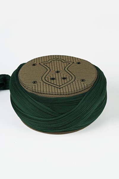 SARIKHANE YÜKSEK TEKNOLOJİ MAKİNE SARIMI Çocuk Namaz Sarığı - Yeşil Kumaş - Y...