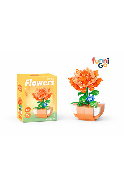 FUNNIGO 90 Pieces 3D Chrysanthemum Flower Building Toy – Educational Figure Set