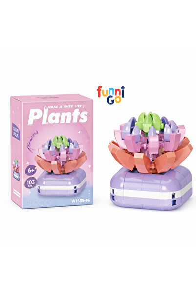FUNNIGO 103 Parça 3D Model Lotus Çiçek Yapı Oyuncağı – Eğitici Figür Seti
