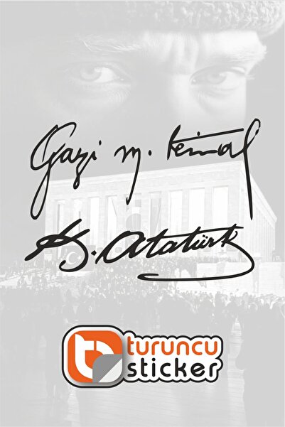 Turuncu Sticker ملصق مجموعة جازي م. كمال وكي. أتاتورك - ملصق للسيارة - المحرك...