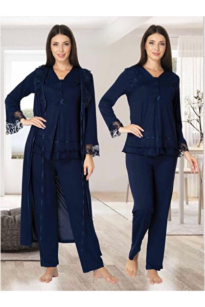 Lohusa Homewear Γυναικείο σετ πιτζάμες εγκυμοσύνης με μακρυμάνικο μπλε ναυτικ...