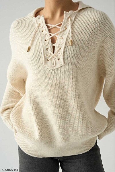 Tradinyom Sportski šik ženski džemper sa vezanim ovratnikom Vuna