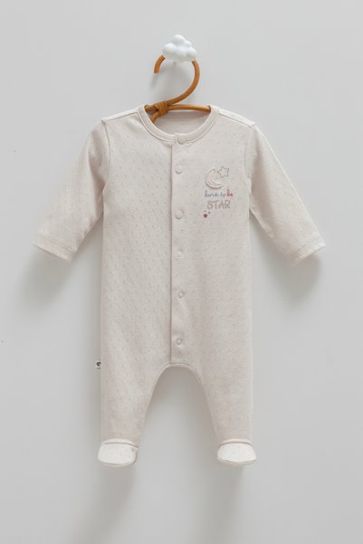 Caramell Baby Boy Romper 100% Cotton Air-Permeable Thin Fabric Romper with Feet
