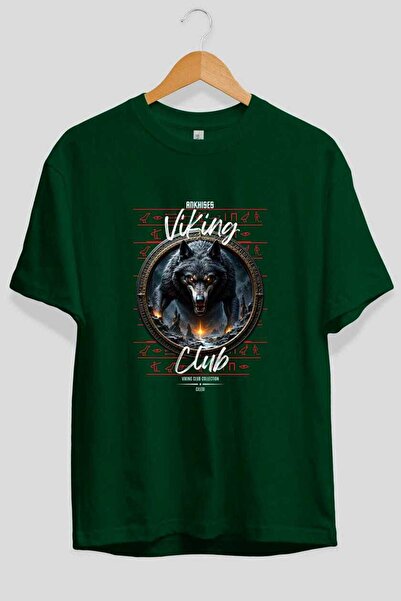 Ankhises Viking Mythology 28 Pre-Printed Green Oversize T-Shirt Men Women Cot...