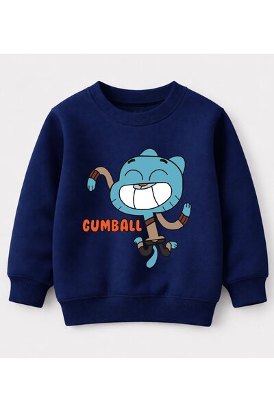 Efendioğlu Design Hanorac din bumbac cu imprimeu cu un singur personaj Gumbal...