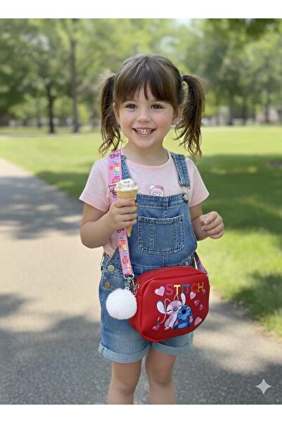 HİMENİSA Pompom Detailed Girl's Bag with Characters