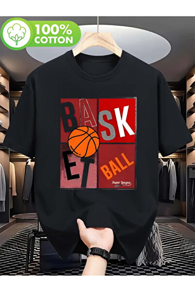 Rayan & Hoor Style Black Printed Oversize Cotton Crew Neck T-Shirt