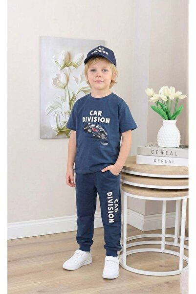 Milanlı Kids Boy's Summer Top and Bottom Set with Hat as a Gift