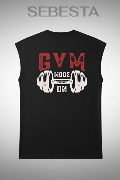 Sebesta Fashion Dumbbel Printed Cotton 0 Collar Premium Oversize Sports Top