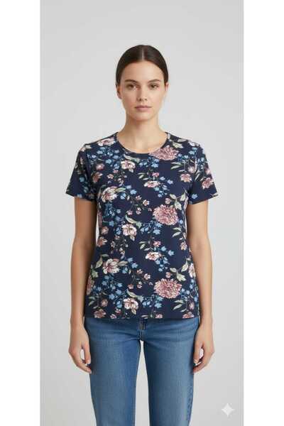 isiltikidsmoda Işilti Ki̇ds Moda 100% Cotton Round Neck Patterned Short Sleev...