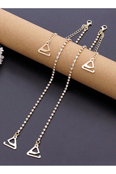 OEM Bretele reglabile sutien, rochie cu un rand de strasuri aurii