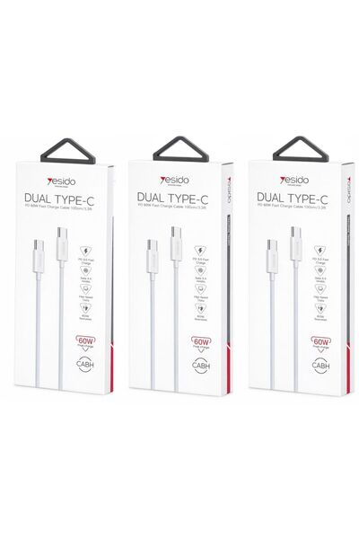 Yesido 60W Dual Type-C Fast Charging Cable – 1 Meter Length