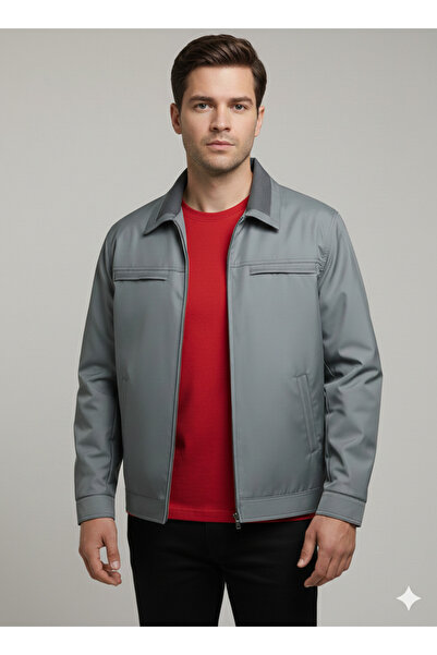 HeviStor Palton pentru bărbați, de sezon, din țesătură de calitate, impermeabilă