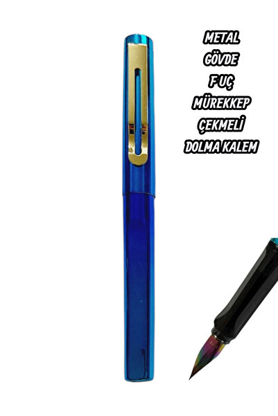 SEYFİKİRTASİYE 0.36mm ef nib fountain pen with ink converter - metal body