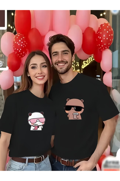 Ciel Lune تي شيرت للزوجين من Lover Combination، مطبوع عليه الباندا، مقاس كبير...
