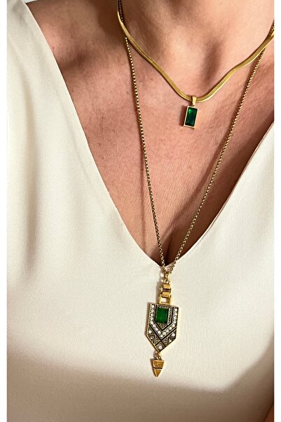 tones official سلسلة فولاذية إيطالية خضراء مرصّع بالأحجار -دوك-تشيني-إتاليان