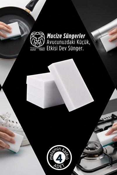 Transformacion Set of 4 Ultra Strong Miracle Stain Remover Sponges with Melam...