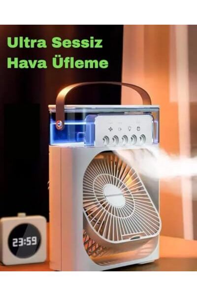 Nacario مروحة تبريد من نركريوشوب - أسود - مبرد هواء صغير مع 7 ألوان إضاءة LED...