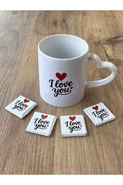 Hepsi Enteresan Chocolate Heart Lover Cup, I Love You, I Love You Cup, Valent...