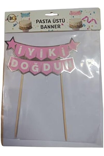 Nacario Nrcrioshop Partinity Happy Birthday Cake Topper Banner, Pink and Gold...