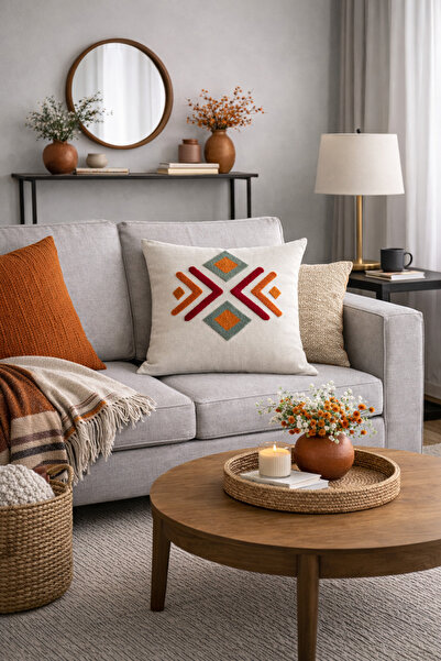 Bikaya Home 2-компонентна бродерирана декоративна калъфка за възглавница | Мо...