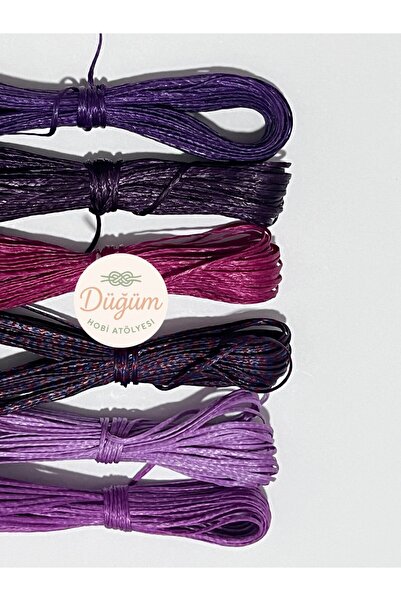 Düğüm Hobi Atölyesi 10 Metre 6 Renk 1 mm Mumlu İp (TOPLAM 60 METRE) Kolye İpi...