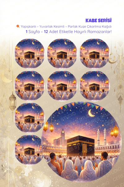 Ceres Studio Kabe Sticker Seti 12 Adet Etiket | Yapışkanlı, Parlak Kuşe Çıkar...