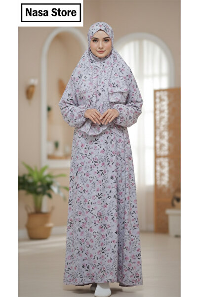 NasaStore Cotton prayer mat with a floral pattern