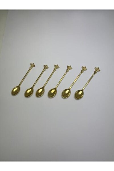Nacario Nrcrioshop Gold Colorful Teaspoon Set (6-Piece)-Leaf Patterned 1201248