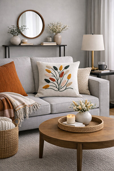 Bikaya Home 2-компонентна бродерирана декоративна калъфка за възглавница | Мо...