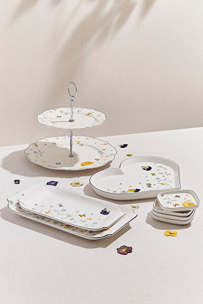 Paşabahçe Petite Fleur Porselen Dikdörtgen Servis Tabağı