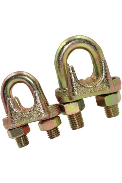 Nacario مشبك حبل فولاذي من نركريوشوب، 6 مم، طلاء جلفنة أصفر، مجموعة من 20 قطع...