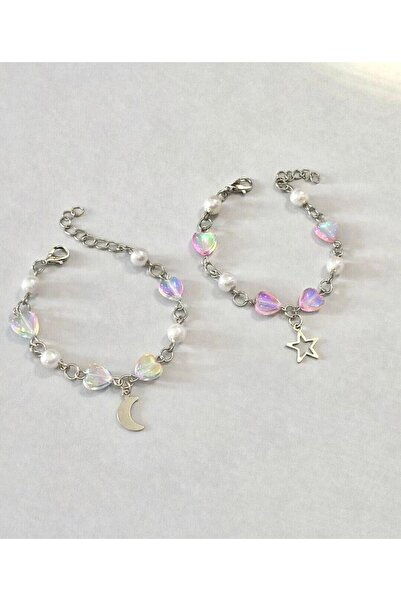 sleyshop Heart Bead Star Moon Couple Friendship Bracelet