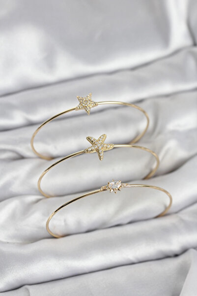 Nacario مي للواردات ®   مجموعة أساور نسائية من 3 قطع مرصعة بحجر الزركون باللو...