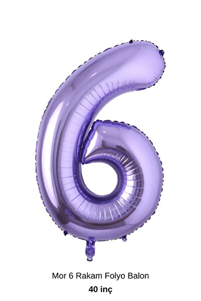 Bunloon Purple 6 Number Foil Balloons 40 Inch Birthday Decoration