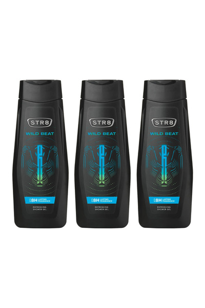 str8 Set 3x Shower Gel Wild Beat, Men, 400 ml