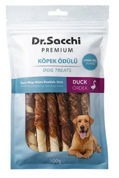 Dr. Sacchi Dr.Sacchi Premium Ördek Sargılı Beyaz Sığır Derisi Burgu Çubuk Tah...