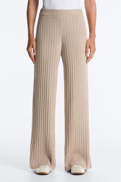 Oysho Rib örgü düz paça pantolon