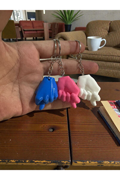 MT STUDİO Anahtarlık Pembe Beyaz Ve Mavi Renk Anahtarlık