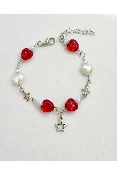sleyshop Coquette Y2K Red Heart Star Bracelet