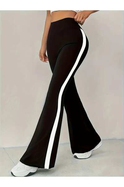 Kanonik Education Women's High Waist Spanish Long Leggings with Side Stripe D...