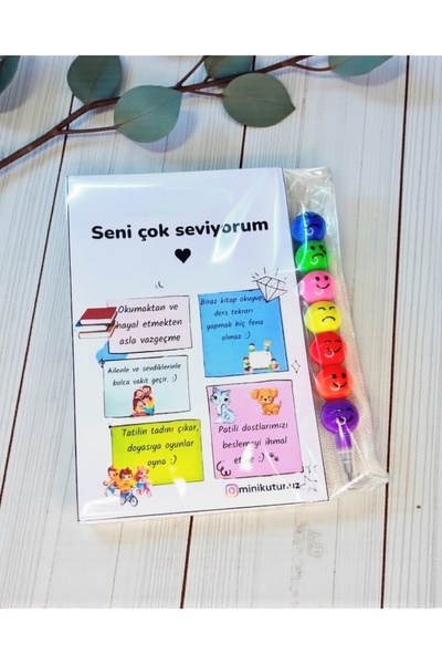 Tasarım 4 adet Kartlı Paketli Emoji Yumurtlayan Kurşun Kalem