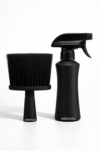 mirenza cosmetic Profesyonel Mat Siyah Kuaför Saç Kesim Seti - Ense Fırçası -...