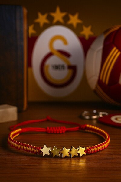 puffydik Gs Hematite 5. Star Fan Bracelet – Adjustable Handmade Macrame (Hema...