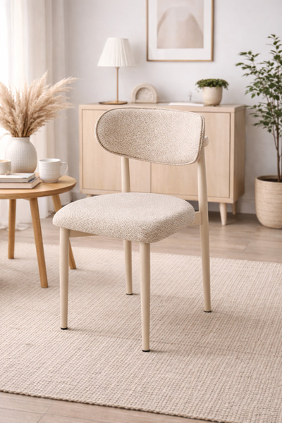 boons Vera Metal Ayaklı Modern Sandalye, Silinebilir Kumaş, Kolay Kurulum Mut...