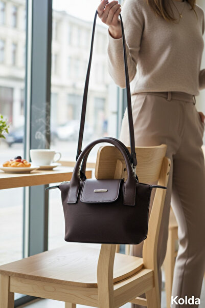 Moda fiesta Kadın Lüks Koleksiyon Kahverengi Mini El ve Omuz Çantası – Şık Gü...