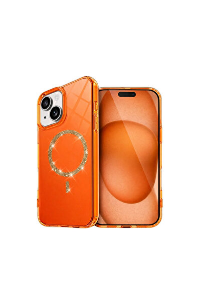 xirshop غطاء آيفون 14 لايف دايموند ماجسيف - برتقالي