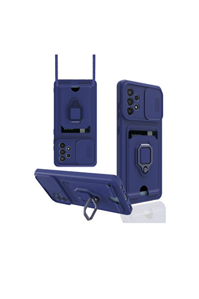 cepmoda حافظة سامسونج جالاكسي A72 مع حلقة - حزام للرقبة - حامل بطاقات - غطاء ...