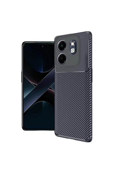 xirshop Infinix Smart 9 Case Auto Focus Carbon Cover - Navy Blue